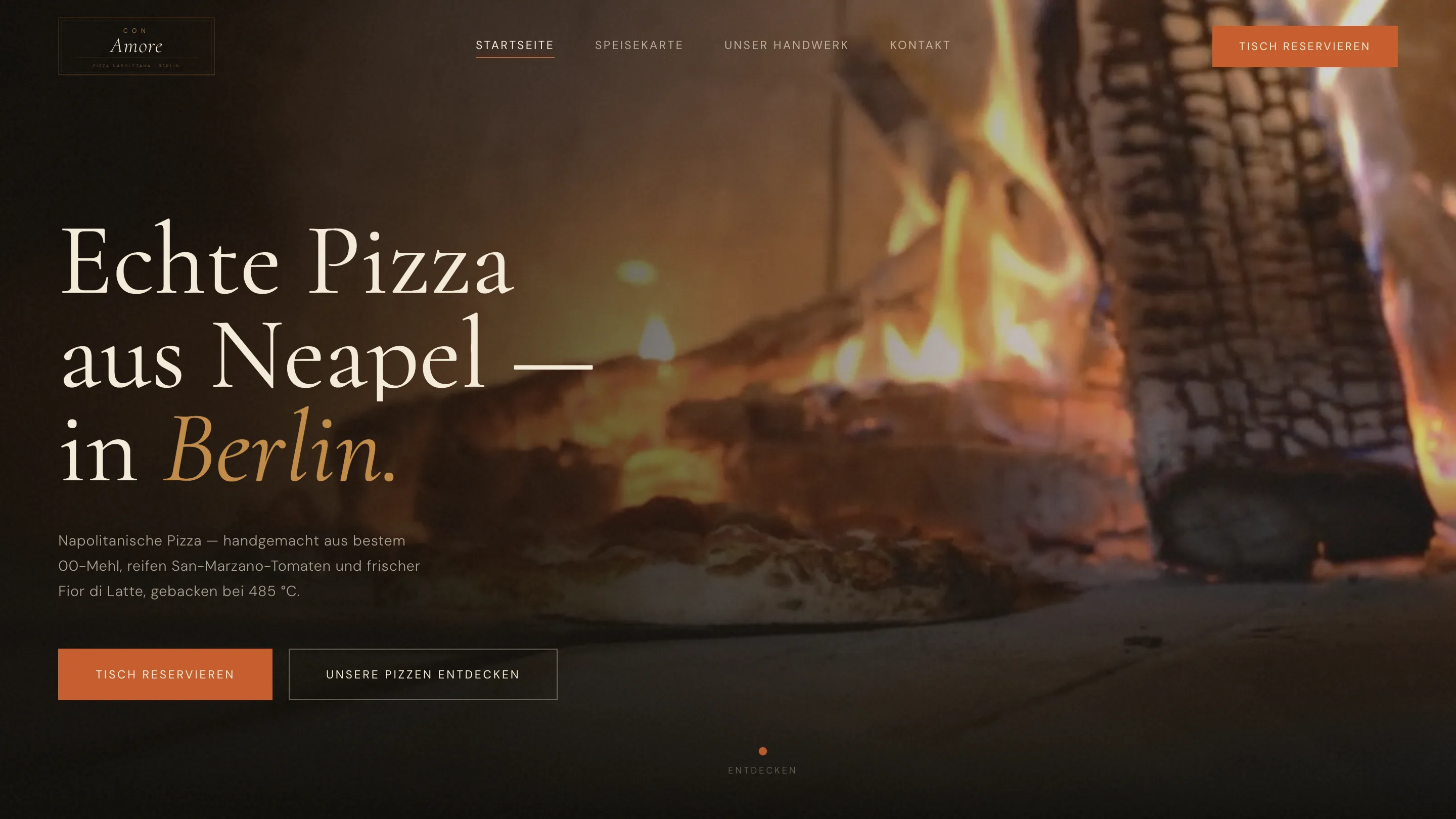 Restaurant-Webseite Standard – Beispiel Con Amore